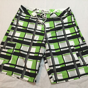 🦚🦚🦚 NWT LEVEL SIX MENS CARGO SWIM BOARD SHORTS SIZE 34 🦚🦚🦚